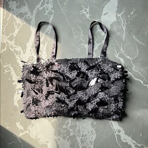 RW&CO. Black Lace Crop Top